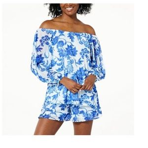 G by Giuliana On/Off Shoulder Mesh Knit Top